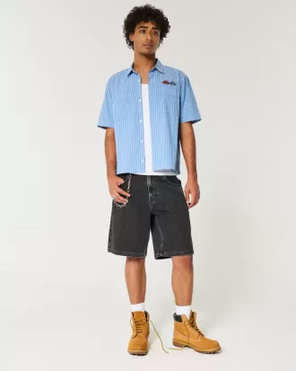 Shorts vaqueros holgados negros lavados