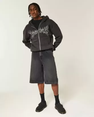 Shorts vaqueros super holgados con estampado de estrellas