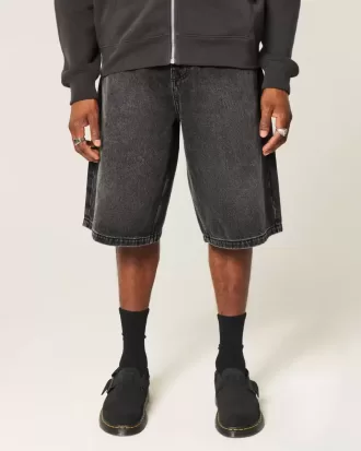 Shorts vaqueros super holgados con estampado de estrellas