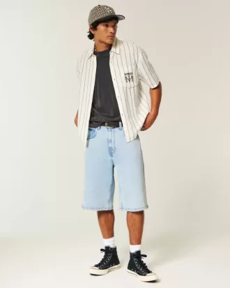 Shorts vaqueros super holgados con lavado claro
