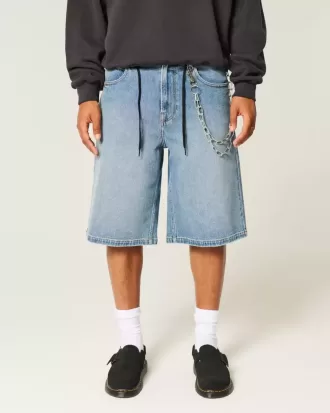 Shorts vaqueros super holgados con lavado medio