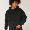 Sudadera con capucha bordada con gráfico cuadrado Sudadera con capucha bordada con gráfico cuadrado