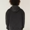 Sudadera con capucha bordada con gráfico cuadrado Sudadera con capucha bordada con gráfico cuadrado