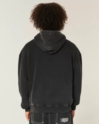 Sudadera con capucha bordada con gráfico cuadrado