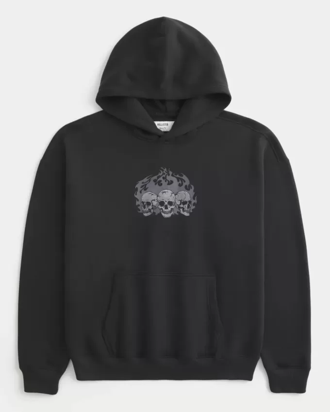 Sudadera con capucha con estampado de calavera cuadrada Sudadera con capucha con estampado de calavera cuadrada