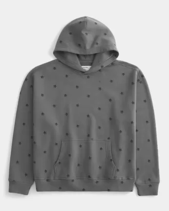 Sudadera con capucha con estampado de estrellas cuadradas