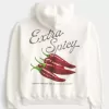 Sudadera con capucha con estampado de pimientos extra picantes Sudadera con capucha con estampado de pimientos extra picantes