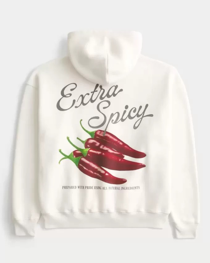 Sudadera con capucha con estampado de pimientos extra picantes Sudadera con capucha con estampado de pimientos extra picantes