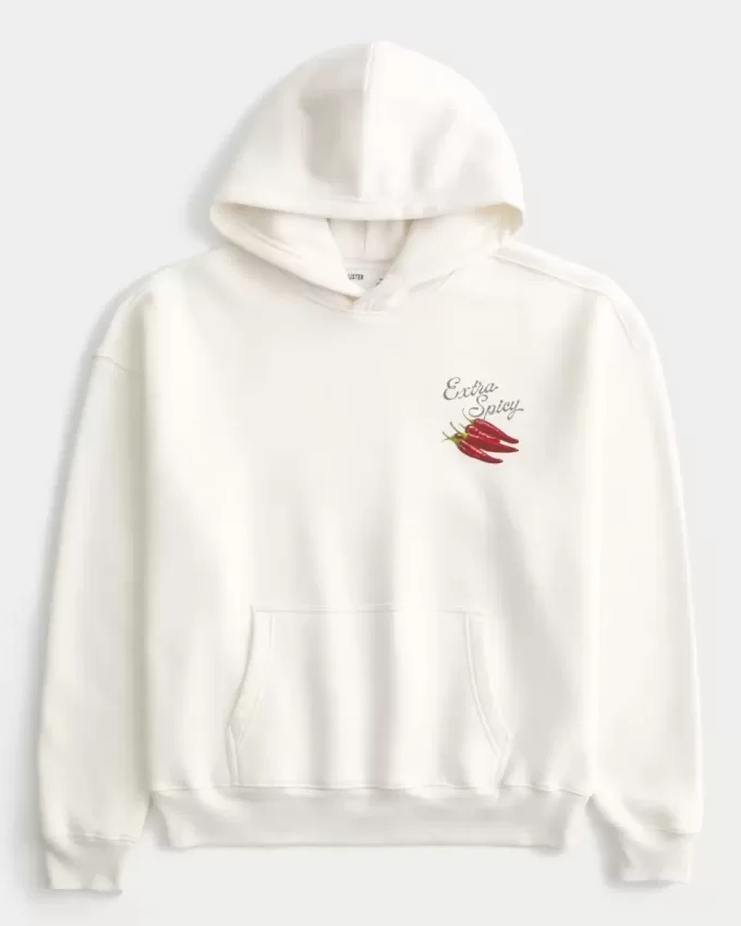 Sudadera con capucha con estampado de pimientos extra picantes Sudadera con capucha con estampado de pimientos extra picantes