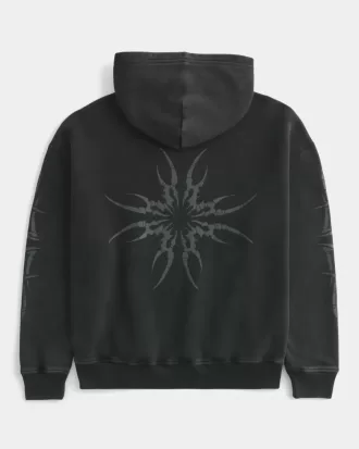 Sudadera con capucha con gráfico cuadrado