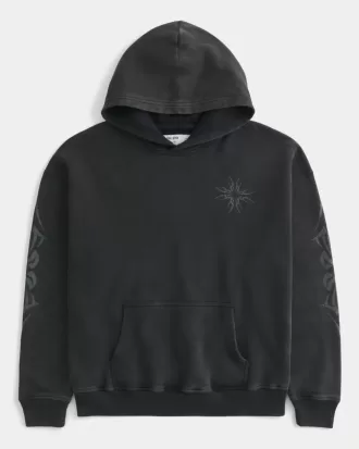 Sudadera con capucha con gráfico cuadrado