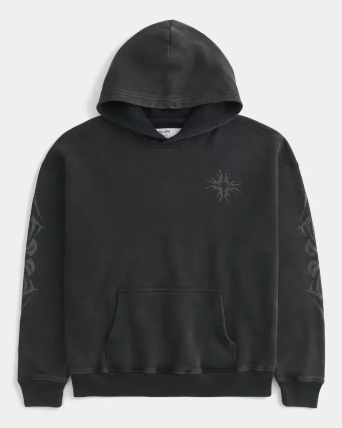 Sudadera con capucha con gráfico cuadrado Sudadera con capucha con gráfico cuadrado