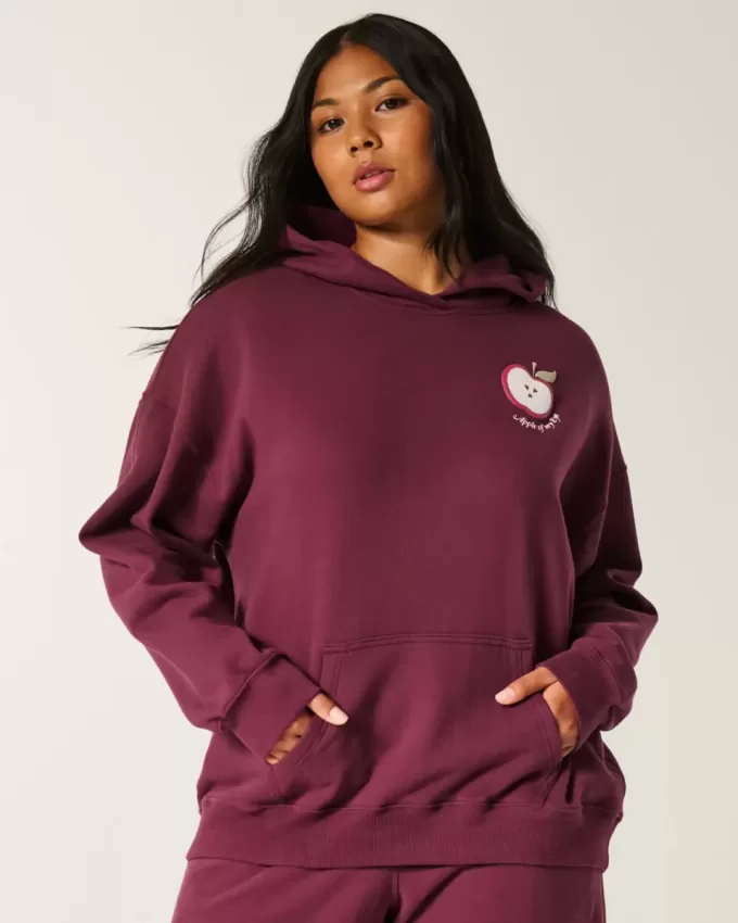 Sudadera con capucha con gráfico de Apple Sudadera con capucha con gráfico de Apple
