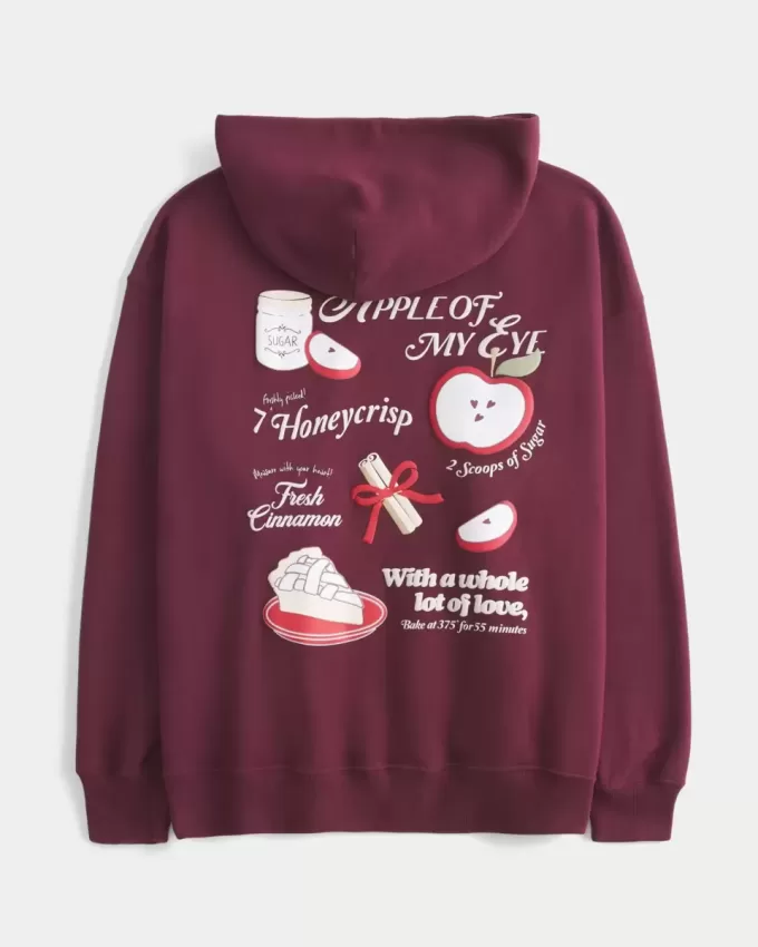 Sudadera con capucha con gráfico de Apple Sudadera con capucha con gráfico de Apple