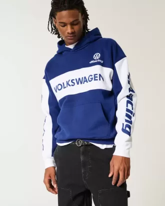 Sudadera con capucha con gráfico de carreras de Volkswagen en forma de caja
