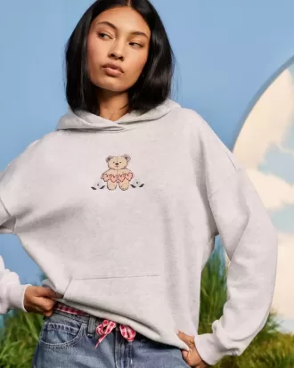 Sudadera con capucha con gráfico de osito de peluche