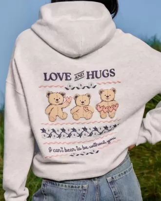 Sudadera con capucha con gráfico de osito de peluche