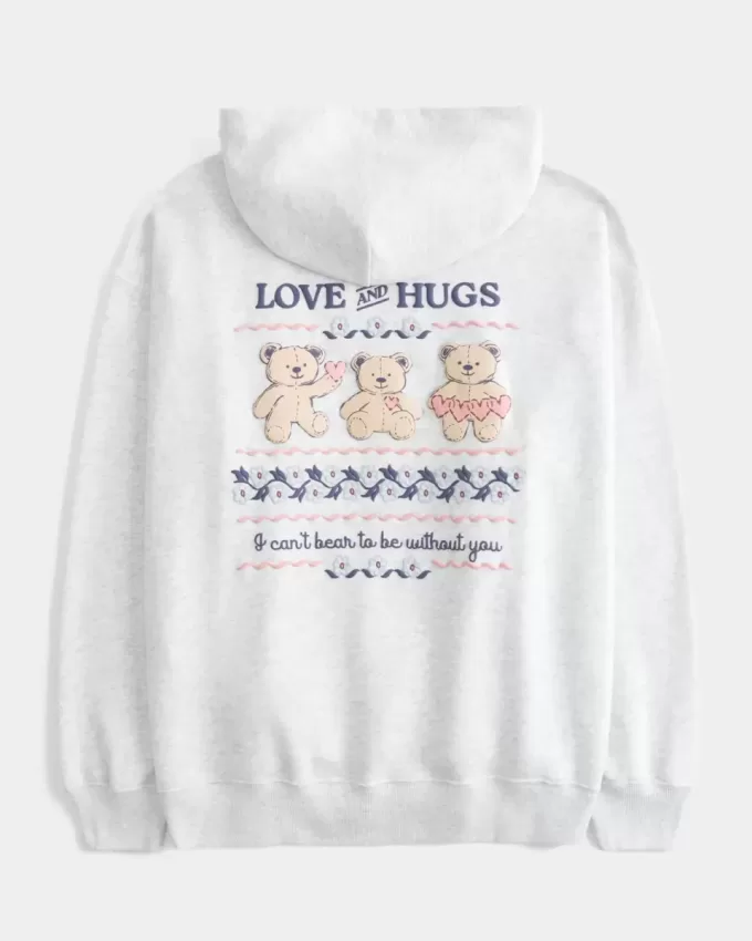 Sudadera con capucha con gráfico de osito de peluche