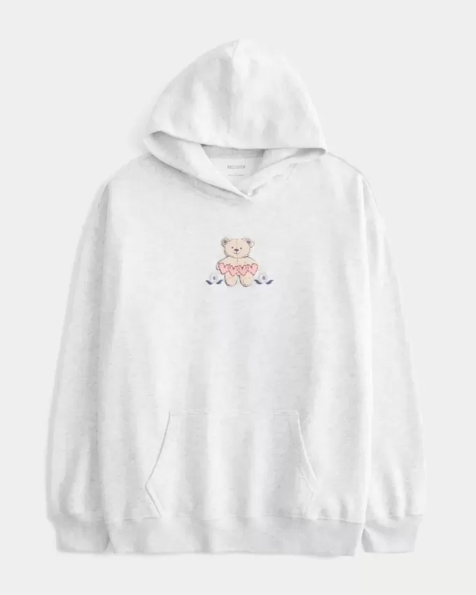 Sudadera con capucha con gráfico de osito de peluche