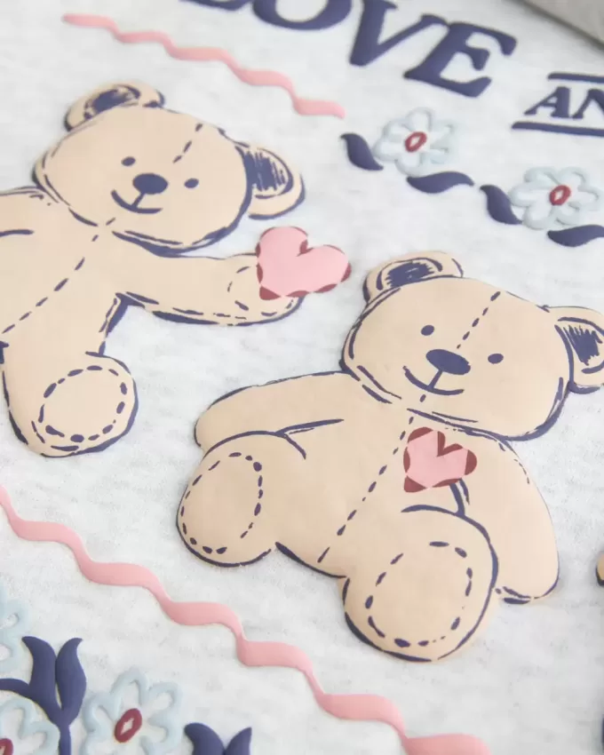 Sudadera con capucha con gráfico de osito de peluche