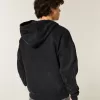 Sudadera con capucha cuadrada con cremallera y gráfico de llamas