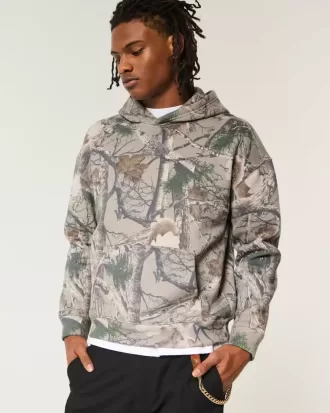 Sudadera con capucha de camuflaje cuadrado