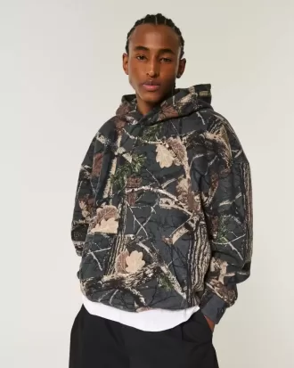 Sudadera con capucha de camuflaje cuadrado