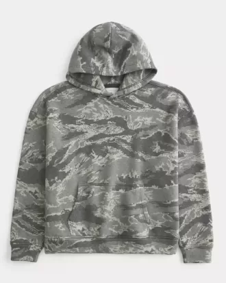 Sudadera con capucha de camuflaje cuadrado