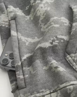 Sudadera con capucha de camuflaje cuadrado