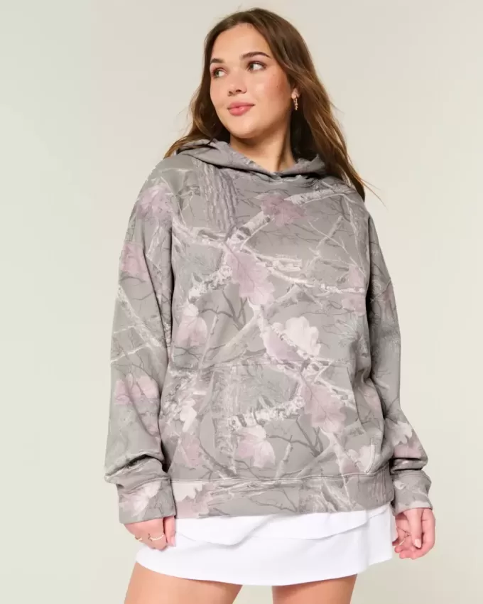 Sudadera con capucha de camuflaje extragrande Feel Good de Hollister Sudadera con capucha de camuflaje extragrande Feel Good de Hollister