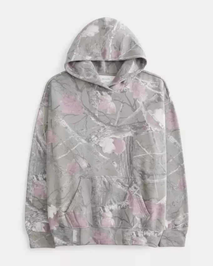 Sudadera con capucha de camuflaje extragrande Feel Good de Hollister Sudadera con capucha de camuflaje extragrande Feel Good de Hollister