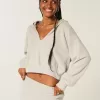 Sudadera con capucha de punto con cuello en V de Gilly Hicks Sudadera con capucha de punto con cuello en V de Gilly Hicks