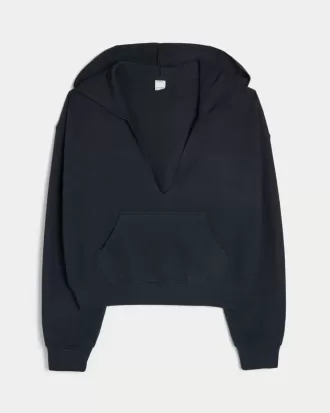 Sudadera con capucha de punto con cuello en V de Gilly Hicks
