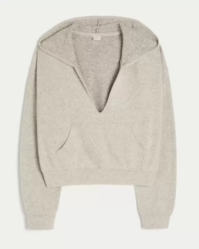 Sudadera con capucha de punto con cuello en V de Gilly Hicks Sudadera con capucha de punto con cuello en V de Gilly Hicks