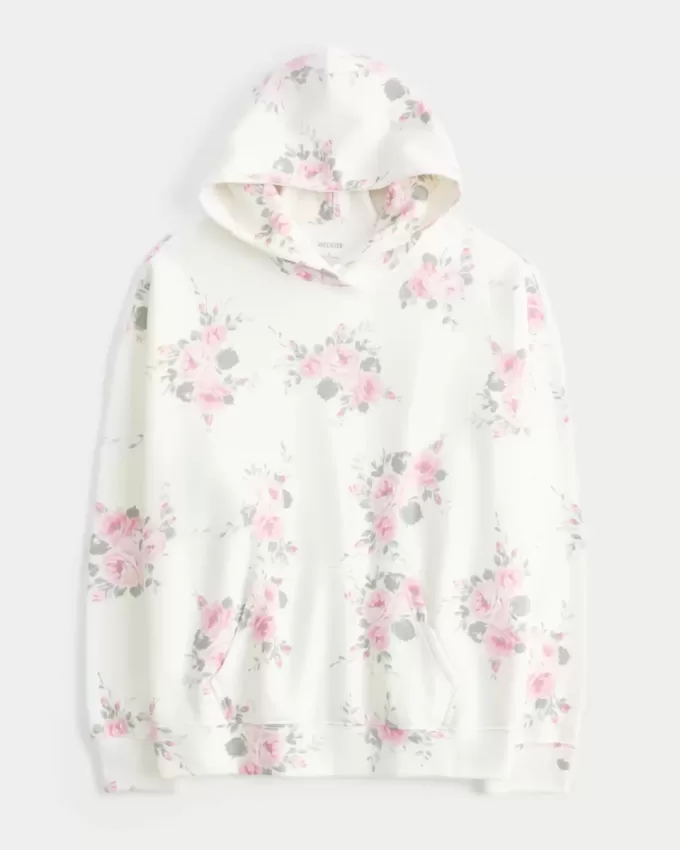Sudadera con capucha extragrande con estampado floral Feel Good de Hollister Sudadera con capucha extragrande con estampado floral Feel Good de Hollister