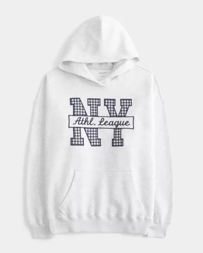 Sudadera con capucha extragrande con gráfico de Nueva York Sudadera con capucha extragrande con gráfico de Nueva York