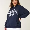 Sudadera con capucha extragrande con gráfico universitario Sudadera con capucha extragrande con gráfico universitario