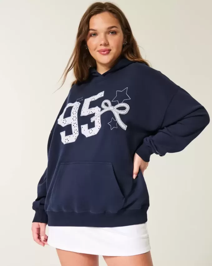 Sudadera con capucha extragrande con gráfico universitario Sudadera con capucha extragrande con gráfico universitario