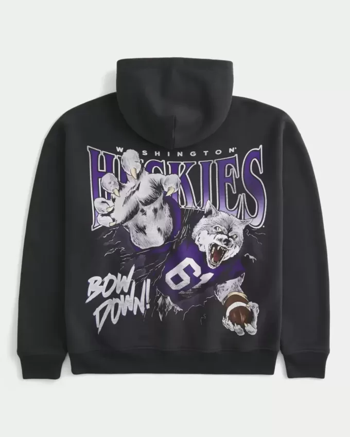 Sudadera con capucha gráfica cuadrada de los Huskies de la Universidad de Washington Sudadera con capucha gráfica cuadrada de los Huskies de la Universidad de Washington