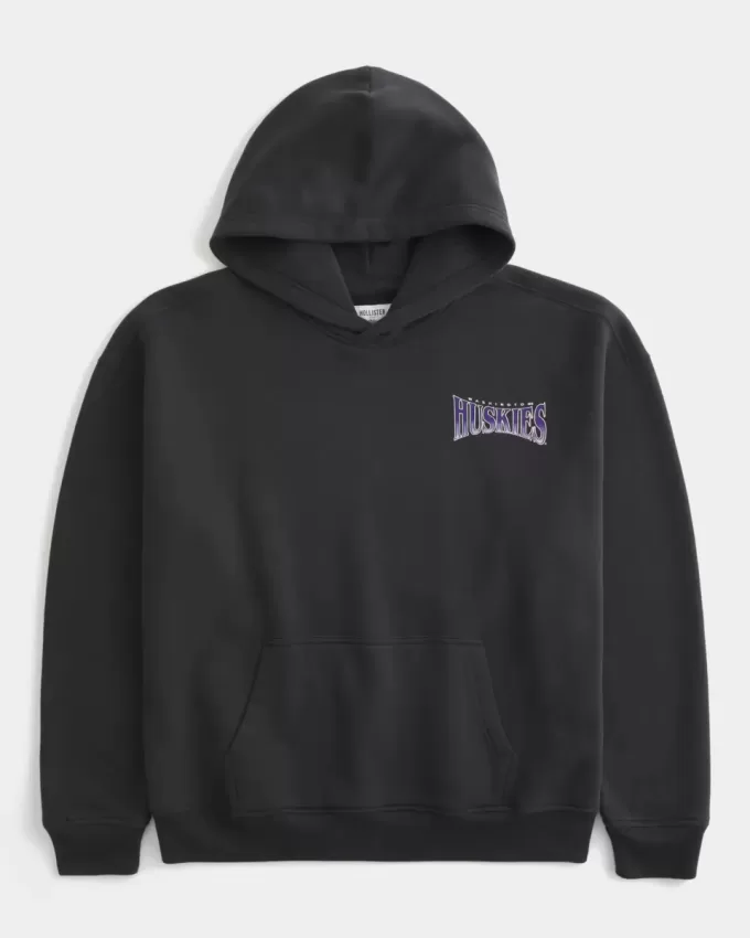 Sudadera con capucha gráfica cuadrada de los Huskies de la Universidad de Washington Sudadera con capucha gráfica cuadrada de los Huskies de la Universidad de Washington
