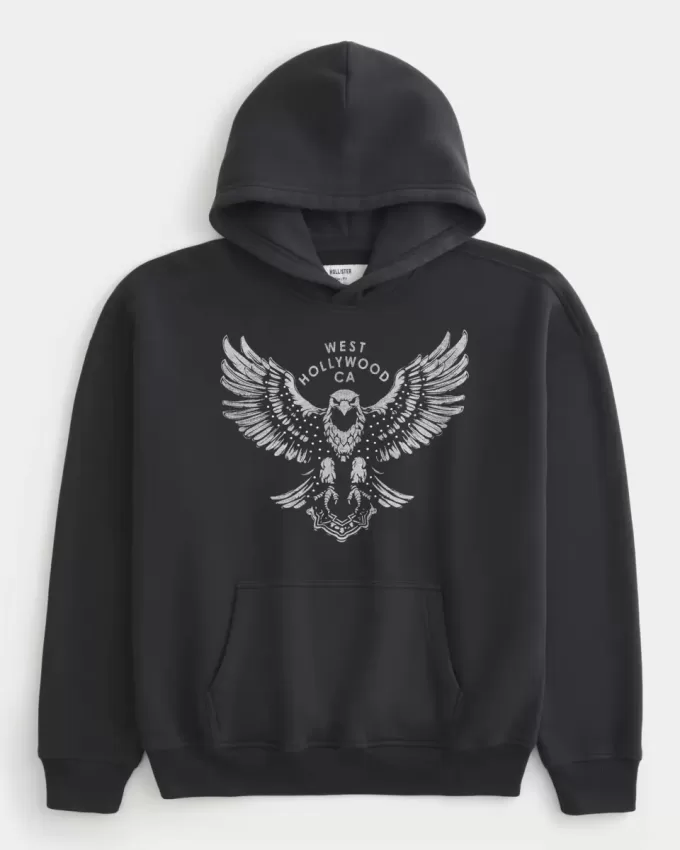 Sudadera con capucha gráfica cuadrada de West Hollywood Sudadera con capucha gráfica cuadrada de West Hollywood