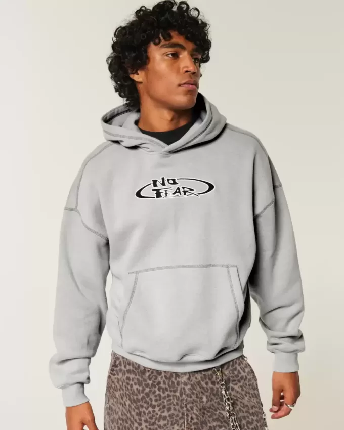 Sudadera con capucha gráfica cuadrada sin miedo Sudadera con capucha gráfica cuadrada sin miedo