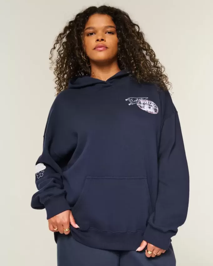 Sudadera con capucha gráfica de gran tamaño de Bear Lake Sudadera con capucha gráfica de gran tamaño de Bear Lake