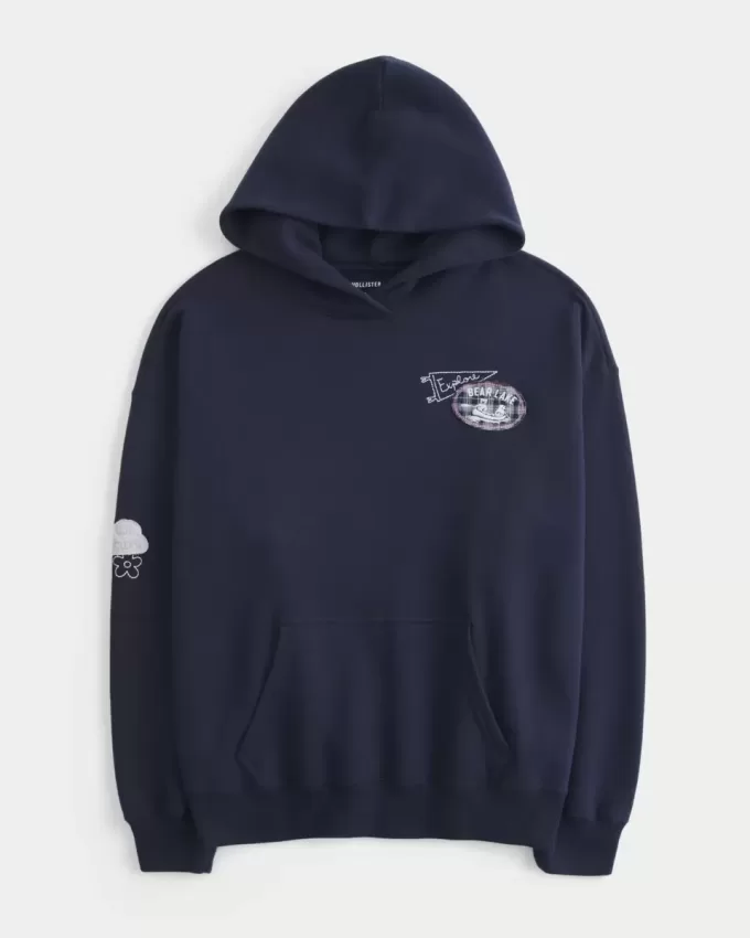 Sudadera con capucha gráfica de gran tamaño de Bear Lake Sudadera con capucha gráfica de gran tamaño de Bear Lake