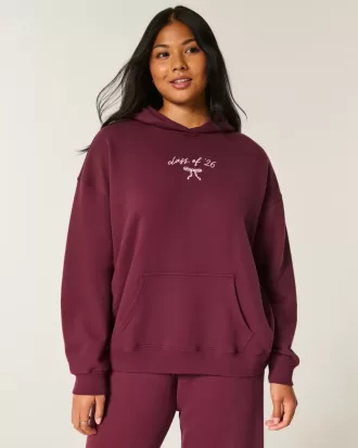 Sudadera con capucha gráfica de gran tamaño de la Clase del 26