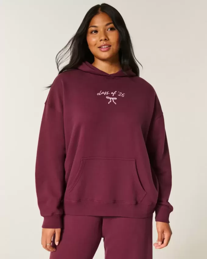 Sudadera con capucha gráfica de gran tamaño de la Clase del 26 Sudadera con capucha gráfica de gran tamaño de la Clase del 26