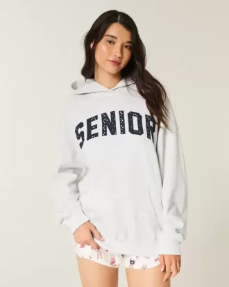 Sudadera con capucha gráfica de gran tamaño para personas mayores