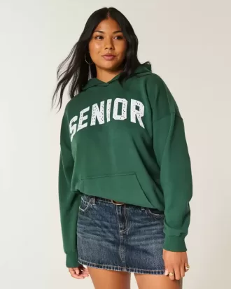 Sudadera con capucha gráfica de gran tamaño para personas mayores