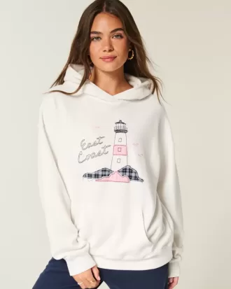 Sudadera con capucha gráfica de la Costa Este de gran tamaño