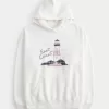 Sudadera con capucha gráfica de la Costa Este de gran tamaño
